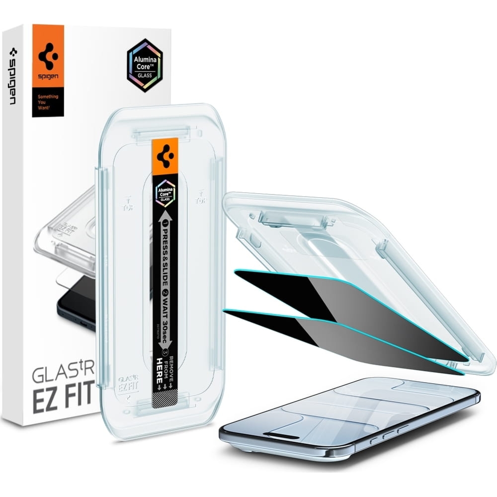 Szkło do etui + Aplikator Spigen Glas.tR Privacy EZ Fit 2-Pack (AC) do iPhone Air