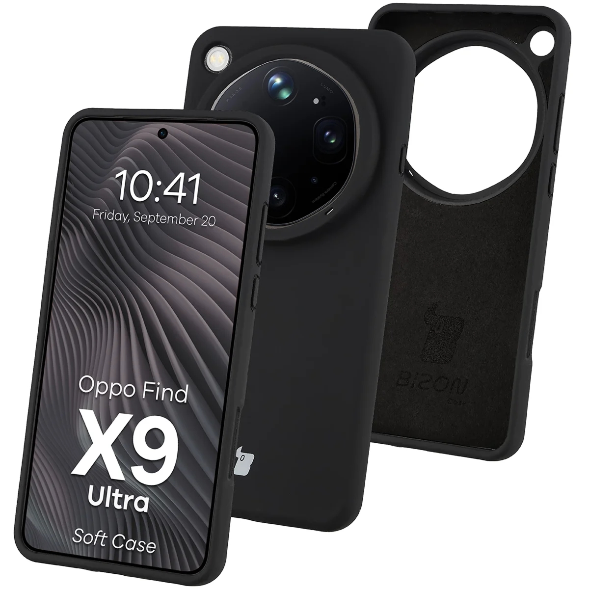 Silikonowe etui Bizon Soft Case do Oppo Find X9 Ultra, czarne