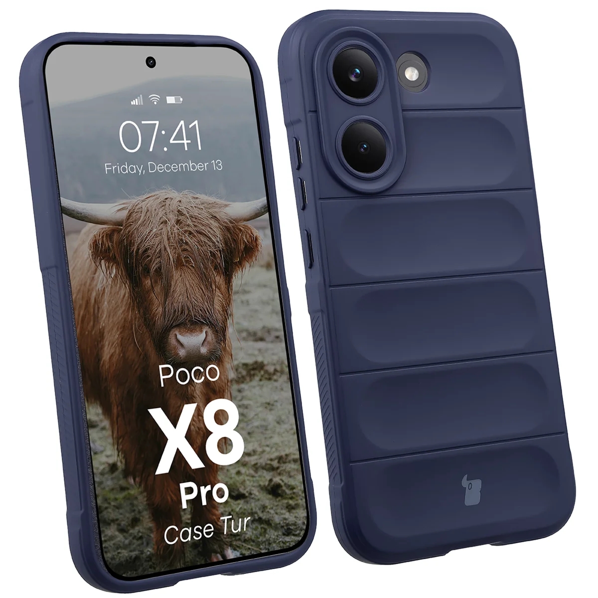 Pancerne etui Bizon Case Tur do Xiaomi POCO X8 Pro, granatowe