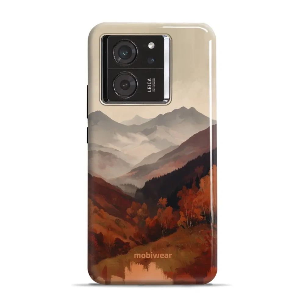 Etui ochronne do Xiaomi 13T Pro, Mobiwear Elite Pro, mglista dolina w górach