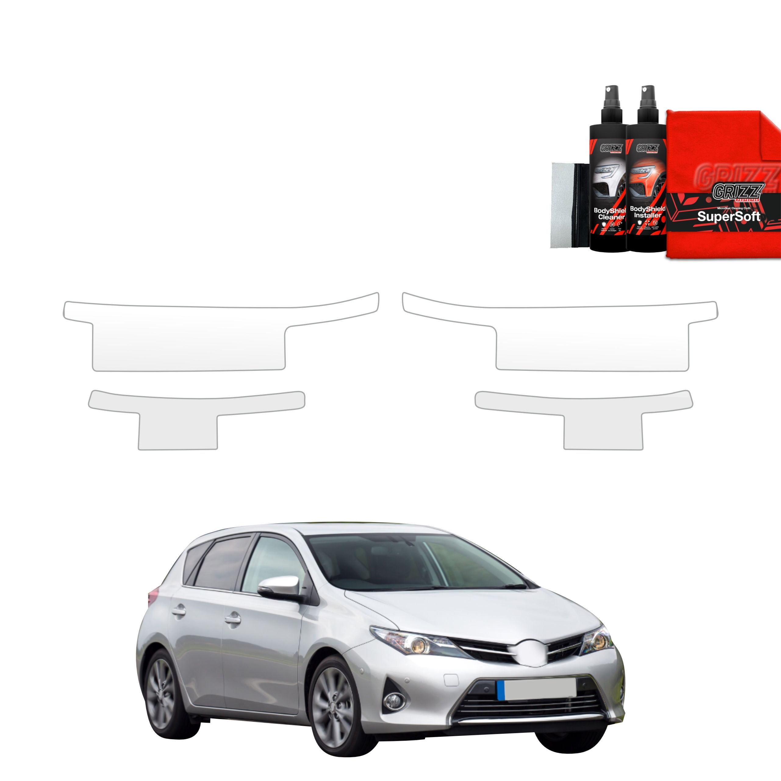 4w1 Bezbarwna folia ochronna Grizz Protector na progi Toyota Auris (2012-2015)