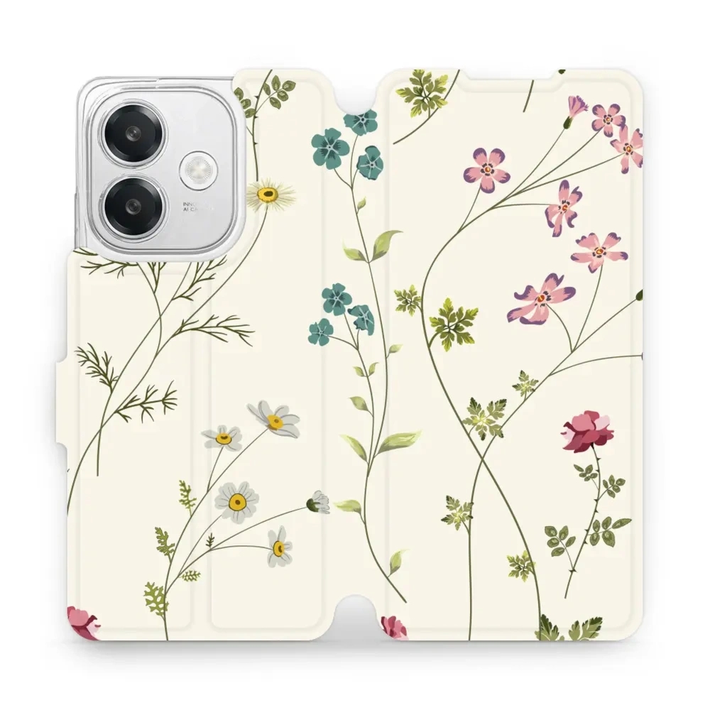 Etui z klapką do Oppo A40, Mobiwear Book, polne kwiaty