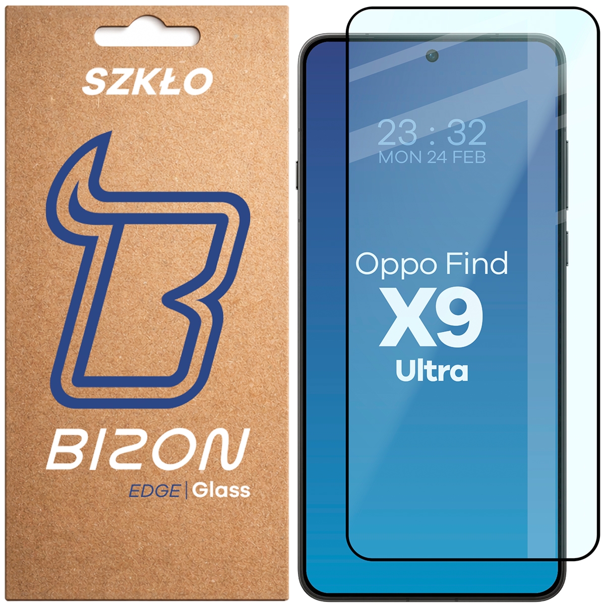 Szkło hartowane Bizon Glass Edge do Oppo Find X9 Ultra, czarna ramka