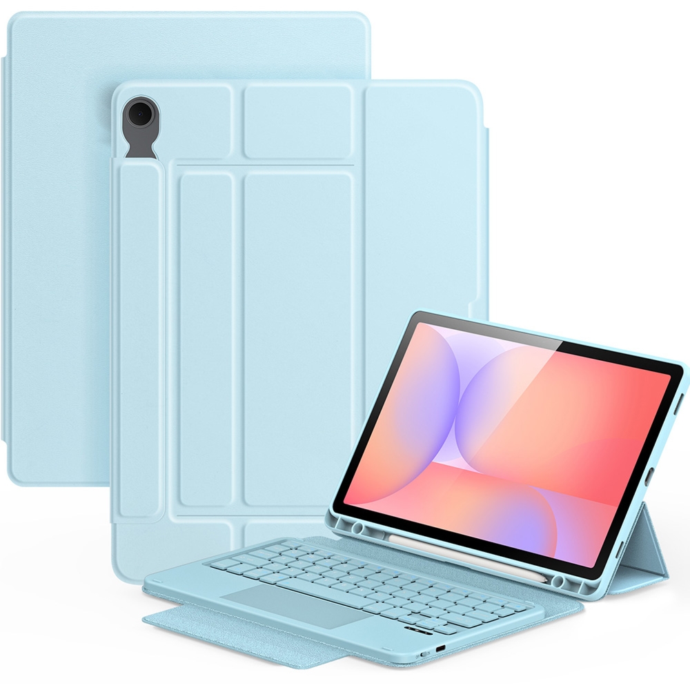 Etui z klawiaturą Bluetooth Dux Ducis (YK Series) do Galaxy Tab S10 Lite/S10 FE/S9 FE/S9, niebieskie