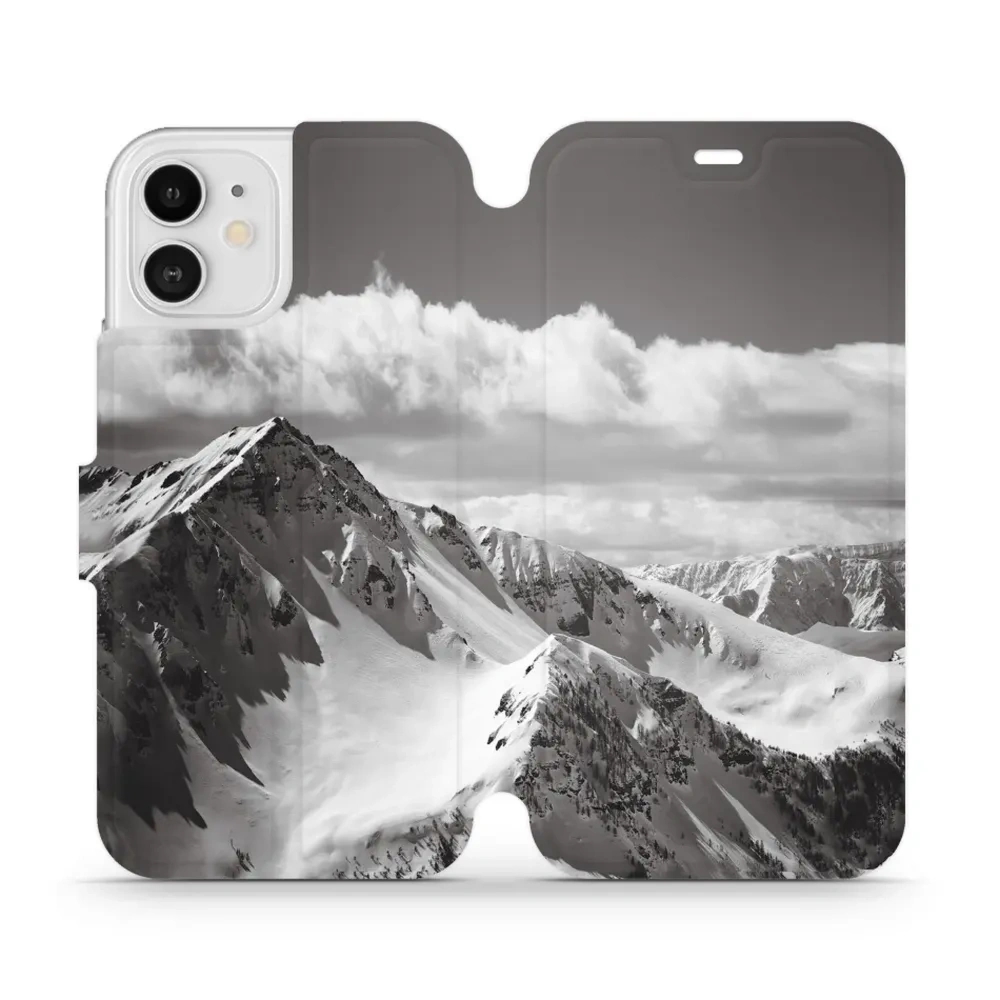 Etui z klapką do iPhone 12, Mobiwear Book, górski szczyt