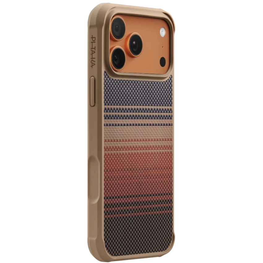 Etui aramidowe Pitaka Aramid ProGuard Case do MagSafe, do iPhone 17 Pro, brązowo-czarne