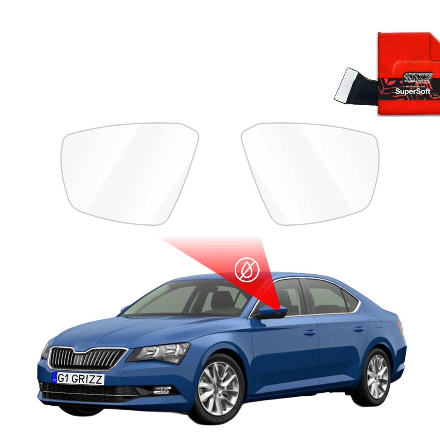 Folia przeciwdeszczowa Grizz Protector na lusterka do Skoda Superb 3 (2015-2020)