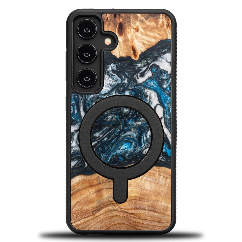 Image of Drewniane etui do Galaxy S25, Bewood Unique Planets Ziemia do MagSafe