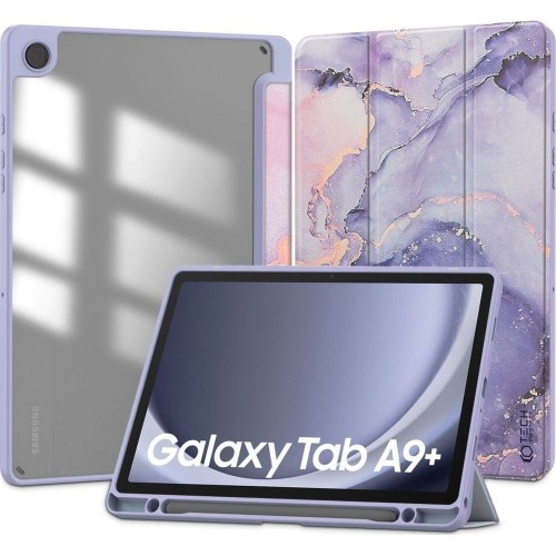 Image of Etui Tech-Protect SC Pen Hybrid do Galaxy Tab A9 Plus, fioletowy marmur