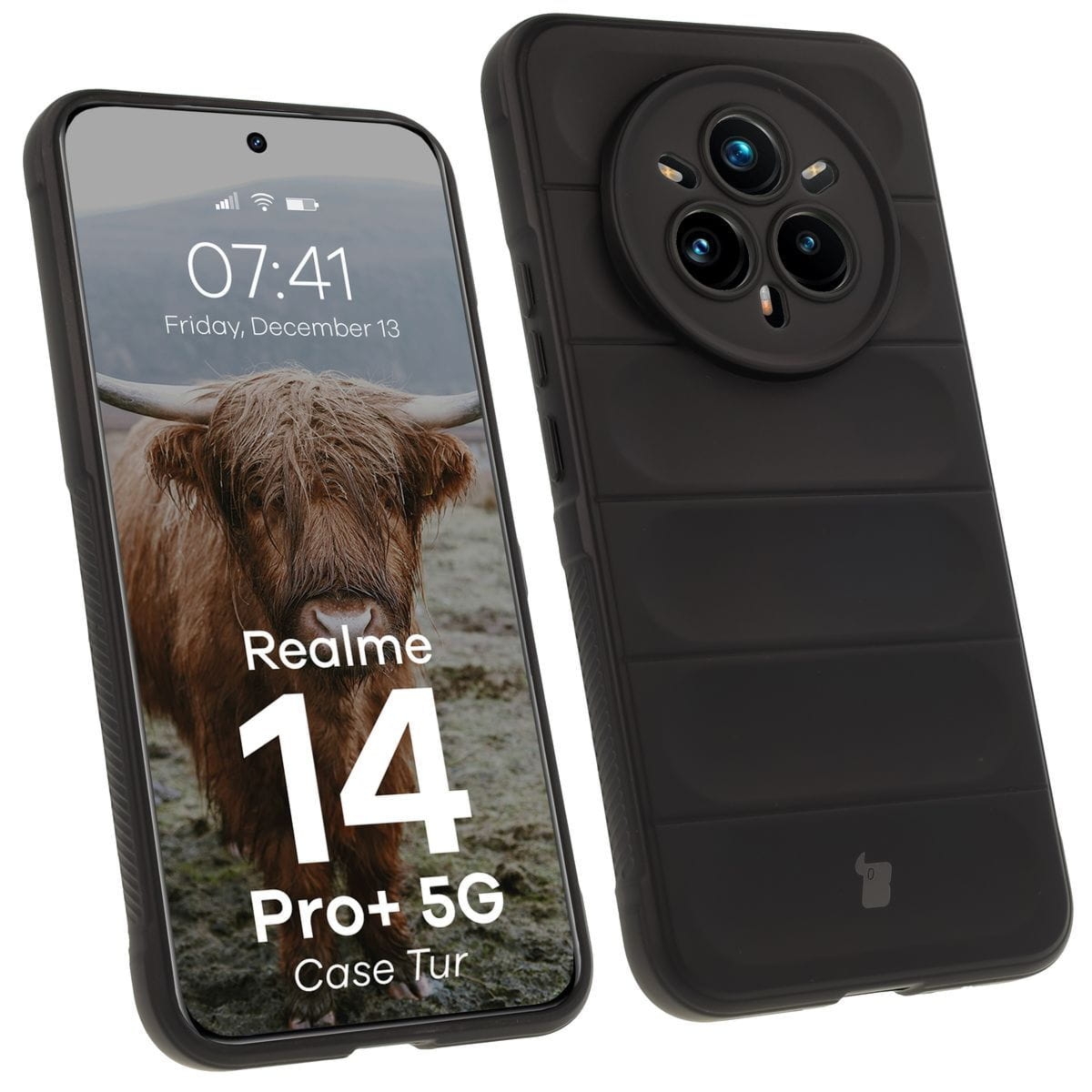 Pancerne etui Bizon Case Tur do Realme 14 Pro Plus 5G, czarne
