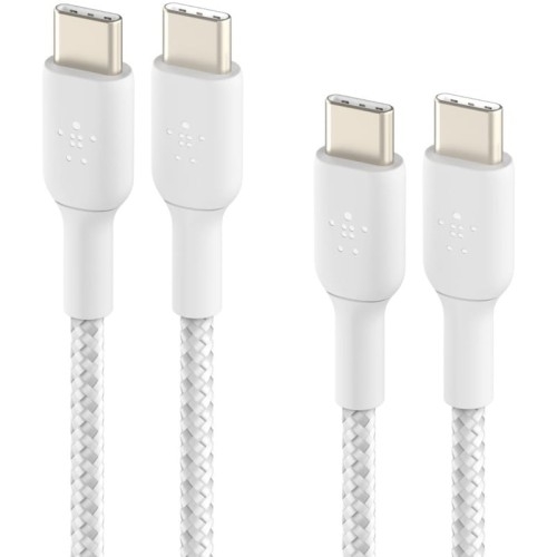 Image of Kabel x2 Belkin Boost Charge Braided 2-Pack USB-C do USB-C 2m, biały