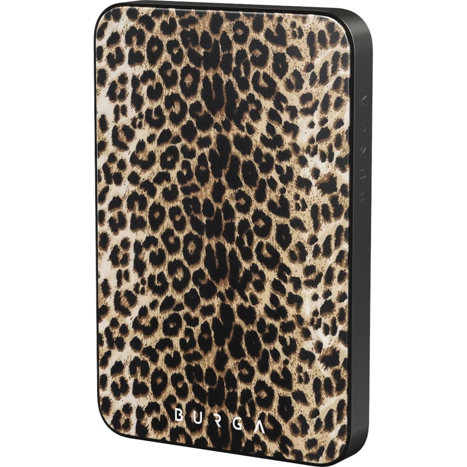 OUTLET: Powerbank indukcyjny Burga Magnetic Gunmetal Player, magnetyczny do MagSafe, Qi, USB-C, PD, 20W, 5000mAh + kabel USB-C, beżowo-czarny