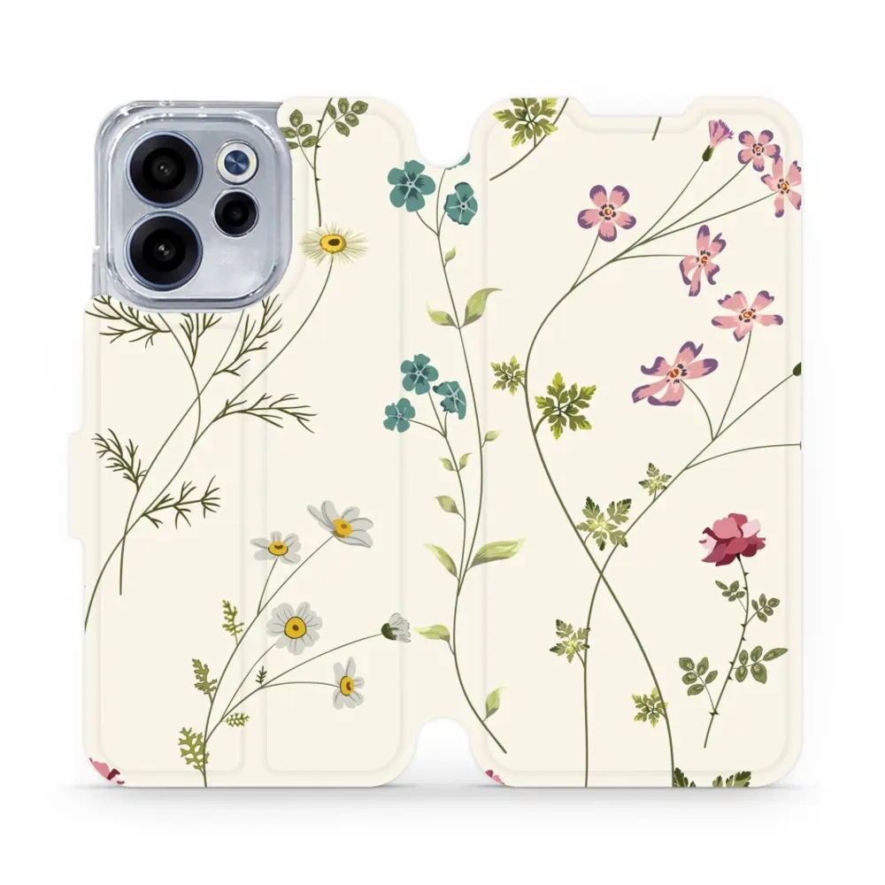 Etui z klapką do Oppo Reno 15 F, Mobiwear Book, polne kwiaty