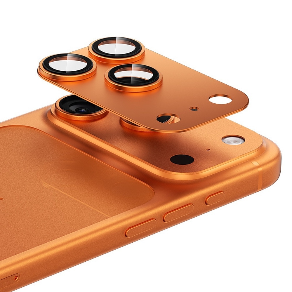 Szkło na aparat Benks Glass Warrior Metal Integrated Lens Protector do iPhone 17 Pro (3 szt.), pomarańczowe