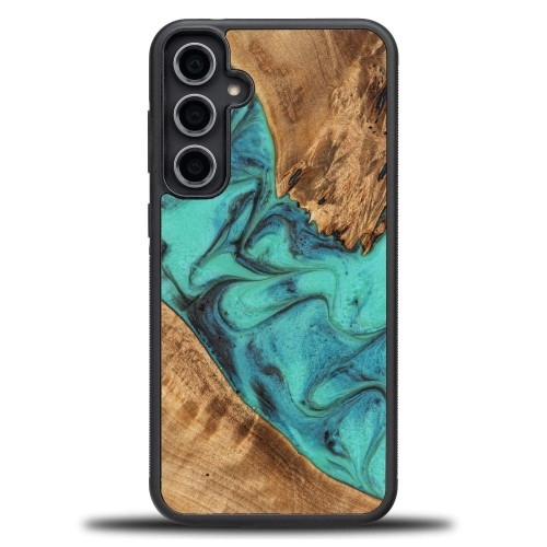 Image of Drewniane etui do Galaxy S23 FE, Bewood Unique Turquoise