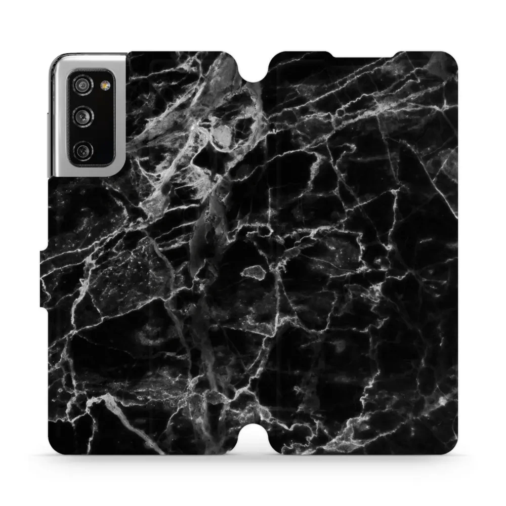Etui z klapką do Galaxy S20 FE, Mobiwear Book, czarny marmur