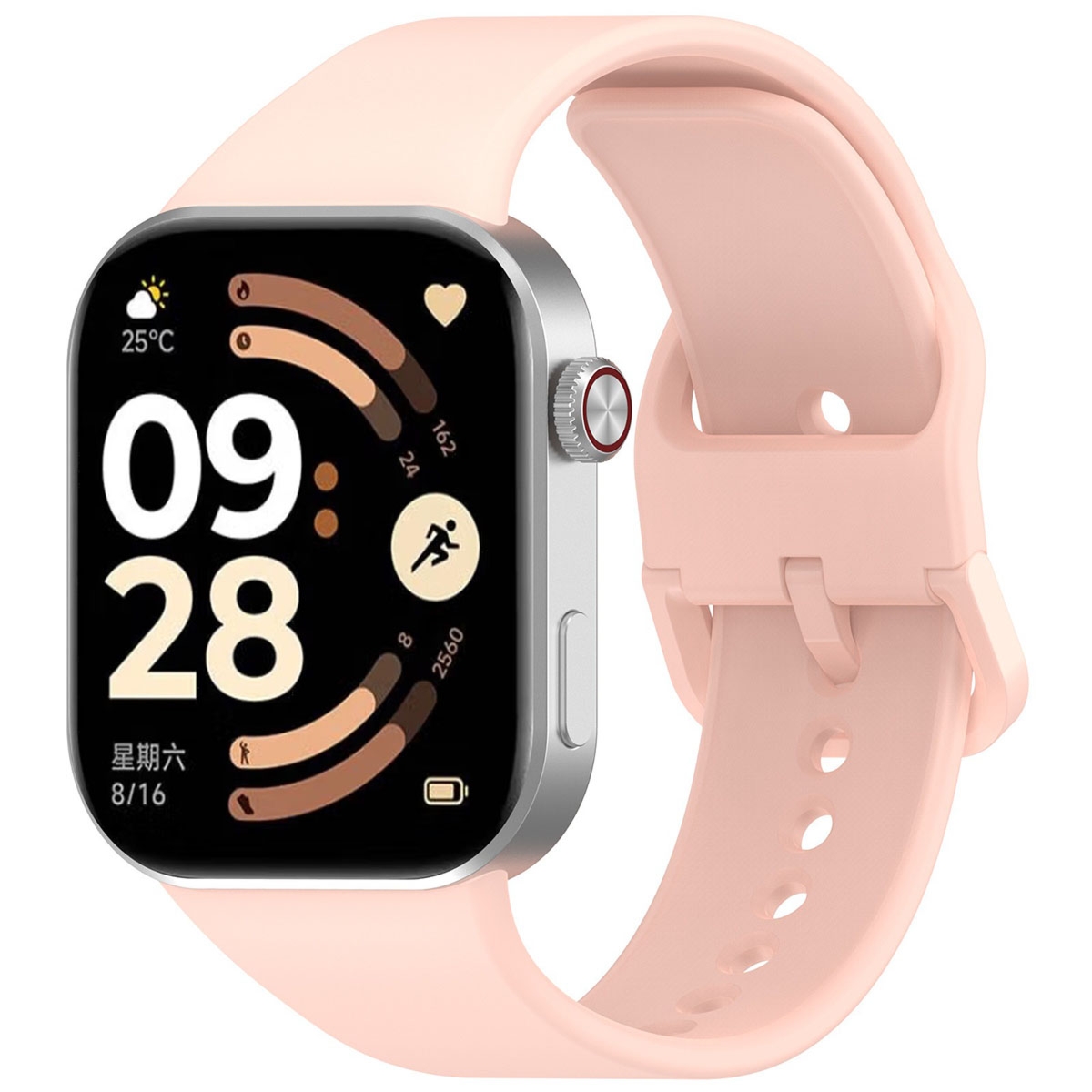 Silikonowy pasek Bizon Strap Watch Silicone do Xiaomi Redmi Watch 6 / 5 / 4 /Smart Band 10 Pro / 9 Pro / 8 Pro, różowy