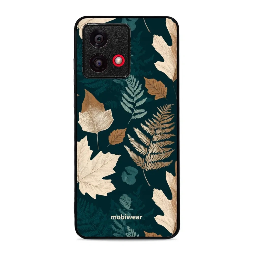 Etui ochronne do Motorola Moto G84 5G, Mobiwear Glossy Case, zielnik z liści i paproci