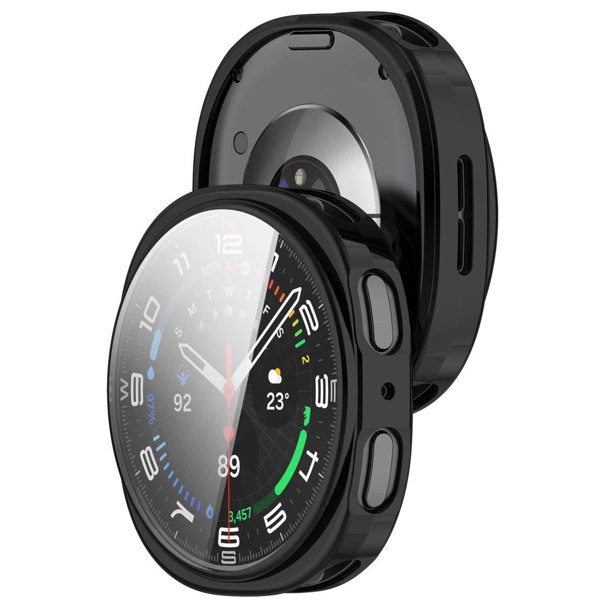 Etui z osłoną ekranu Bizon Case Watch Felipe do Galaxy Watch 8 40 mm, czarne
