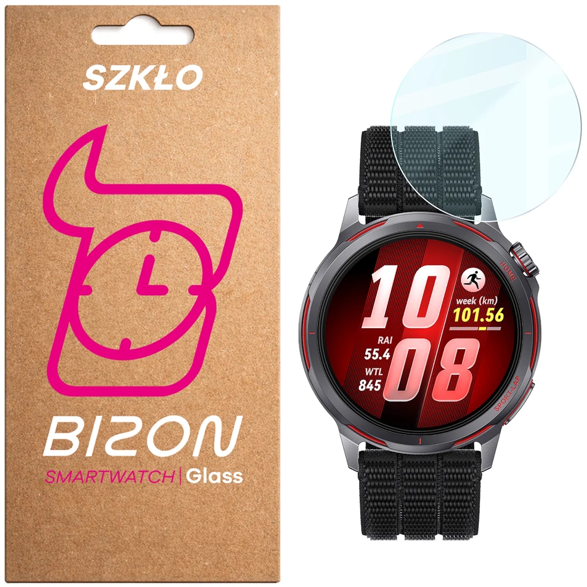 Szkło hartowane na ekran Bizon Glass Watch Clear do Huawei Watch GT Runner 2