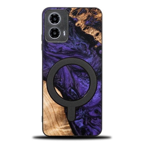 Image of Drewniane etui do Motorola Moto G34 5G, Bewood Unique Violet do MagSafe