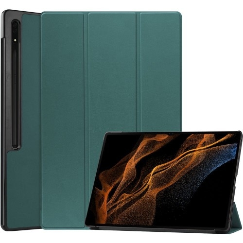 Image of Etui Bizon Case Tab Croc do Galaxy Tab S8 Ultra, ciemnozielone