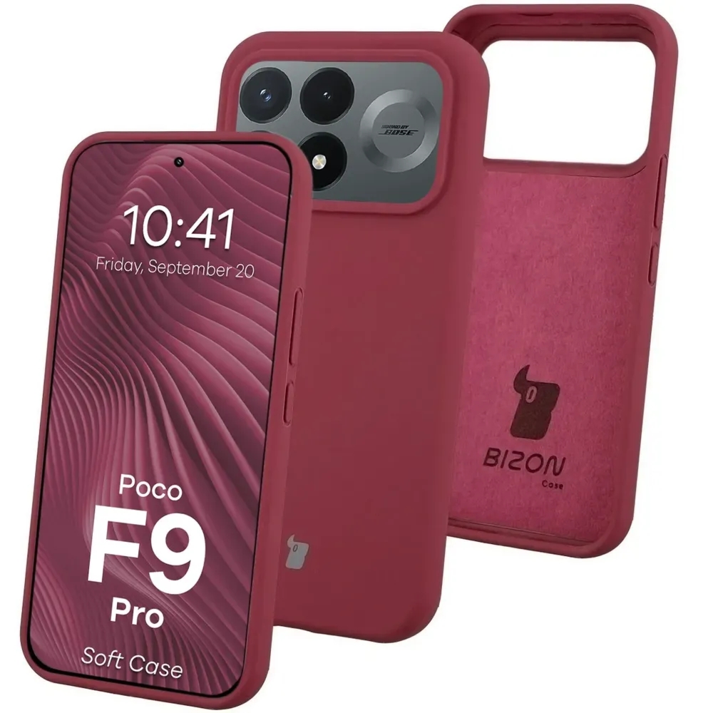 Silikonowe etui Bizon Soft Case do Xiaomi POCO F9 Pro, ciemnofioletowe