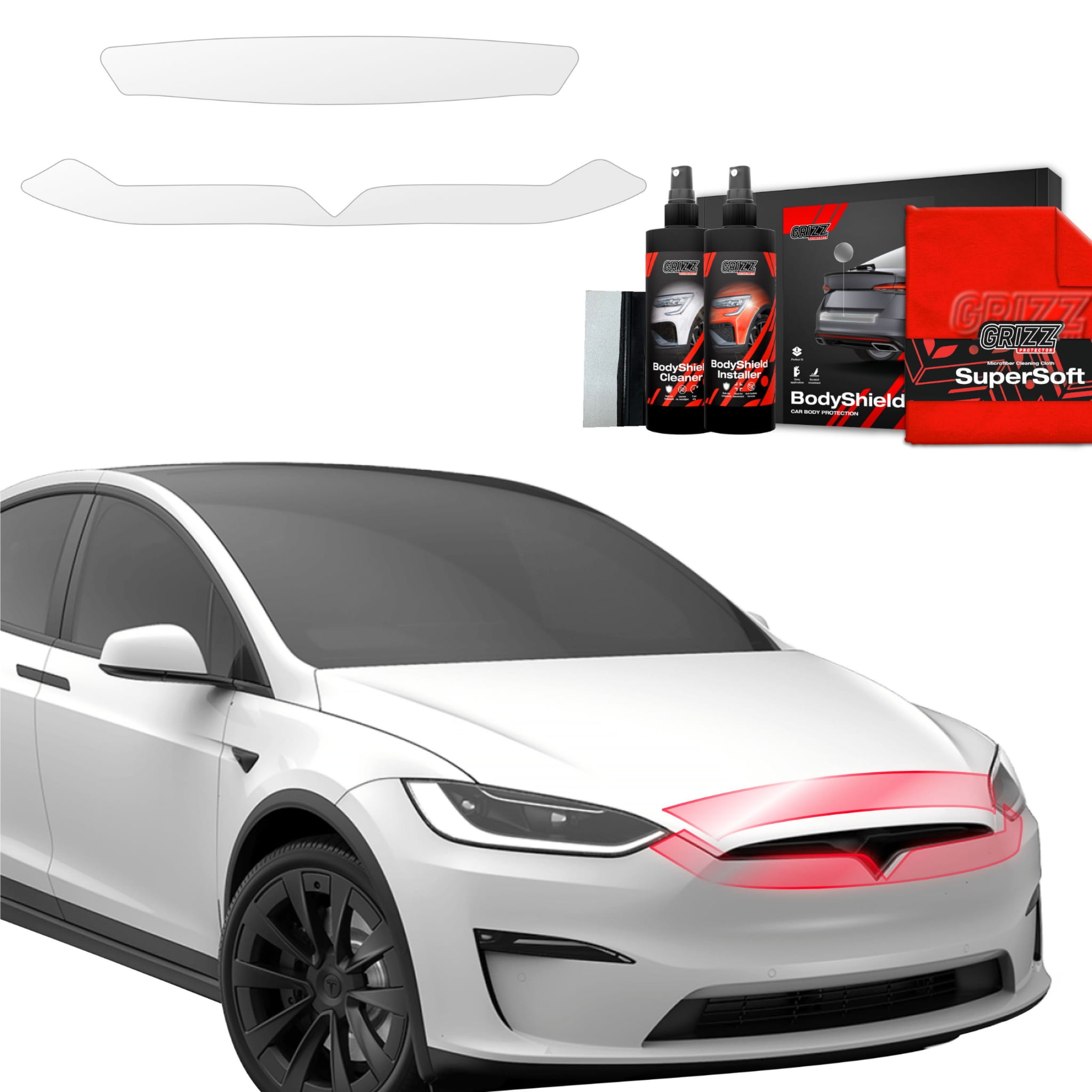 2w1 Folia ochronna Grizz Protector na maskę do Tesla Model X (2021-2026)