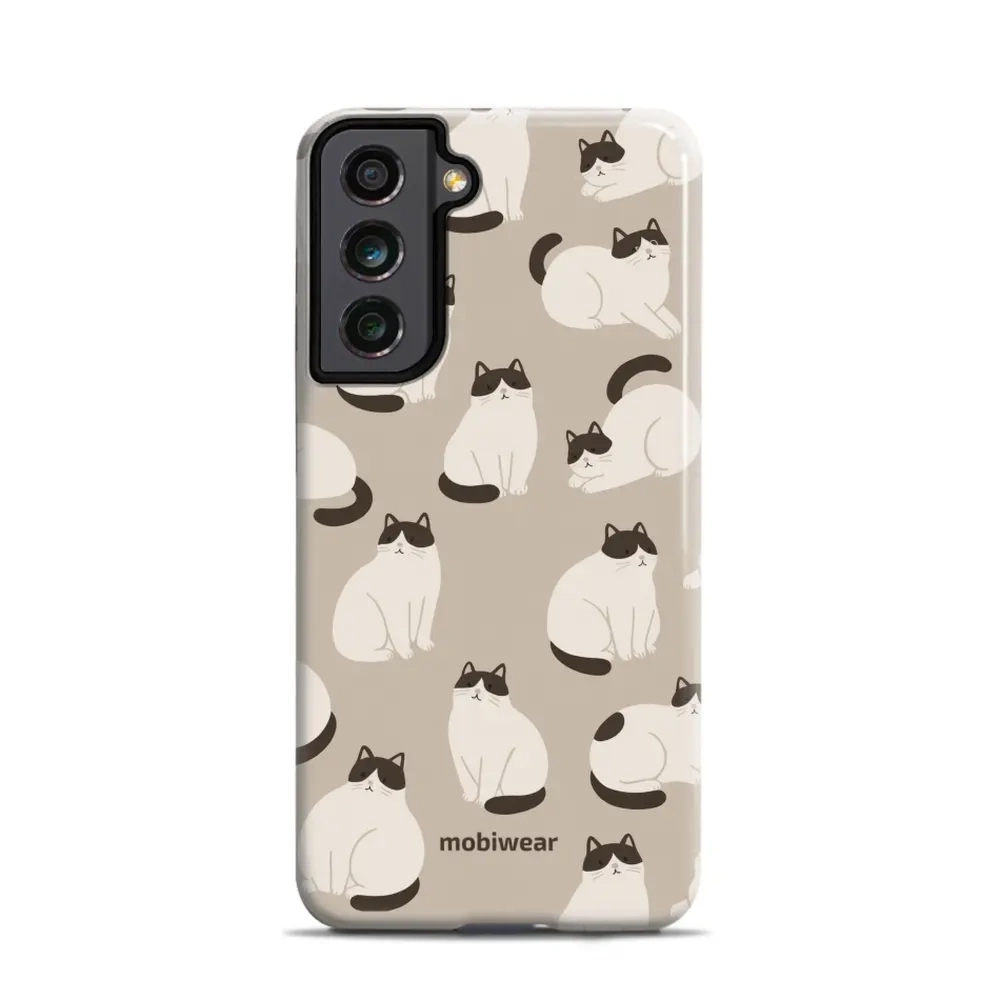 Etui ochronne do Galaxy S21 FE, Mobiwear Elite Pro, kawa miau