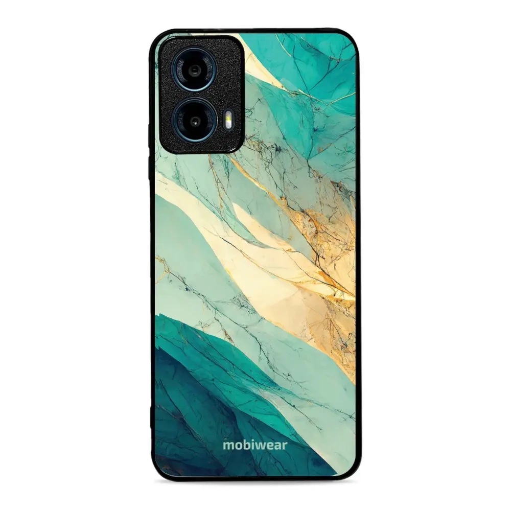 Etui ochronne do Motorola Moto G34 5G, Mobiwear Glossy Case, turkusowy marmur
