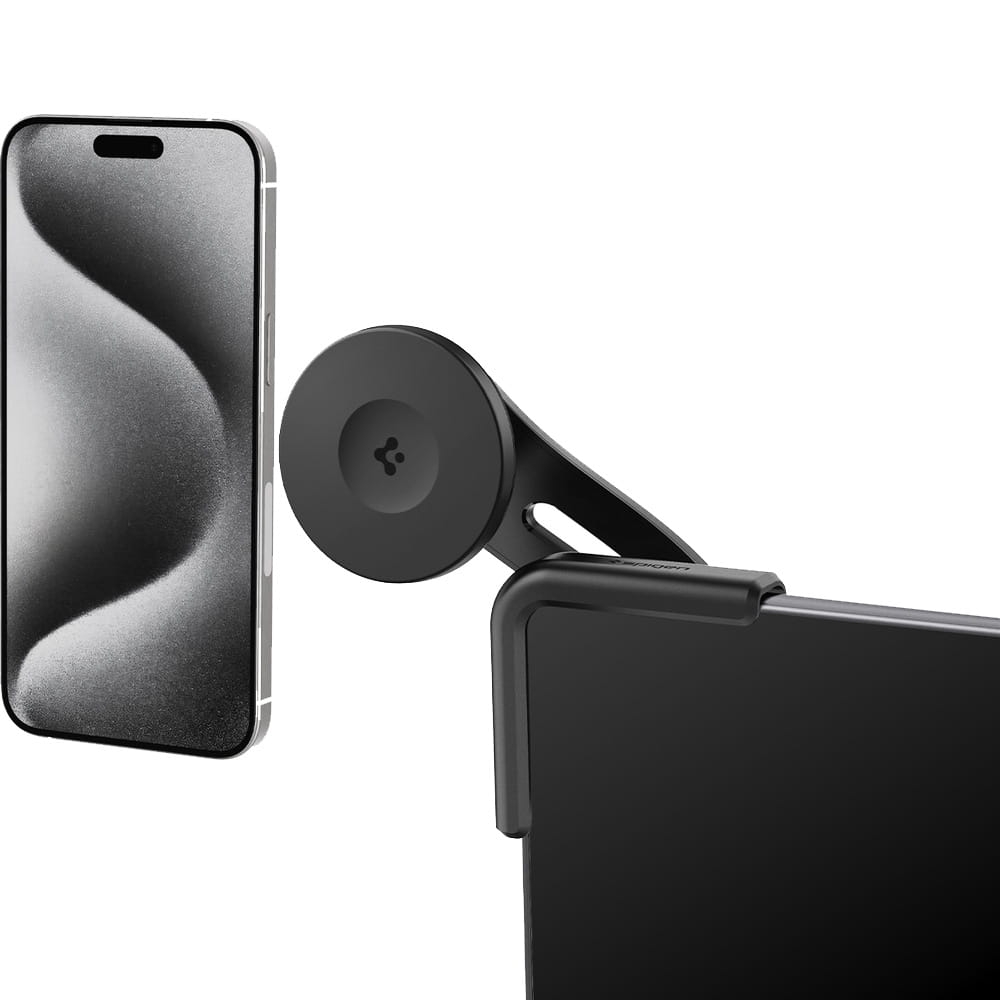 Image of Uchwyt samochodowy Spigen TapLock Car Mount Holder do Tesla Model 3/X/S/Y/Cybertruck do iPhone z MagSafe, czarny