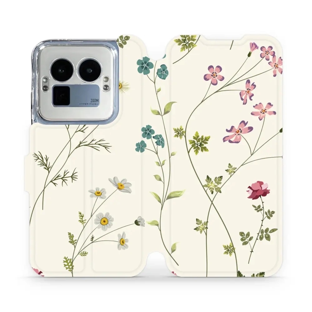 Etui z klapką do Realme GT 8 Pro, Mobiwear Book, polne kwiaty