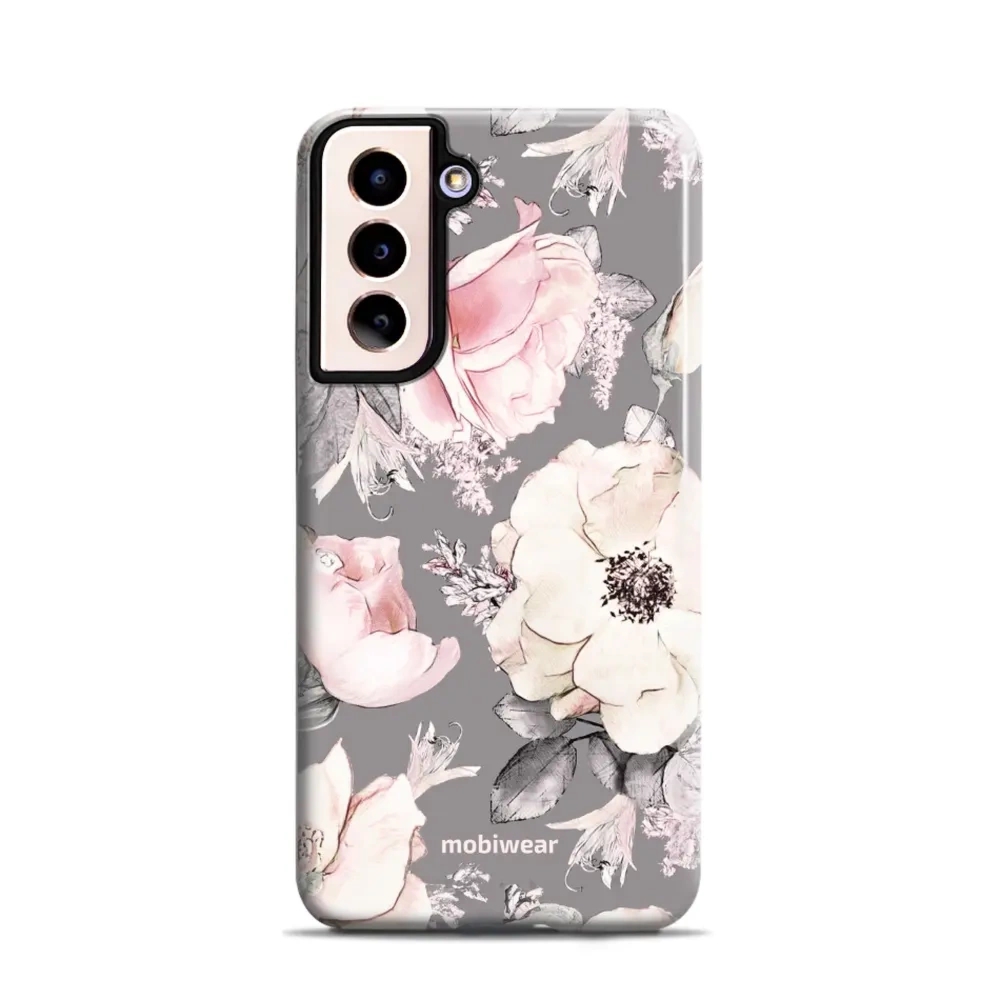 Etui ochronne do Galaxy S21, Mobiwear Elite Pro, różowo-kwieciste