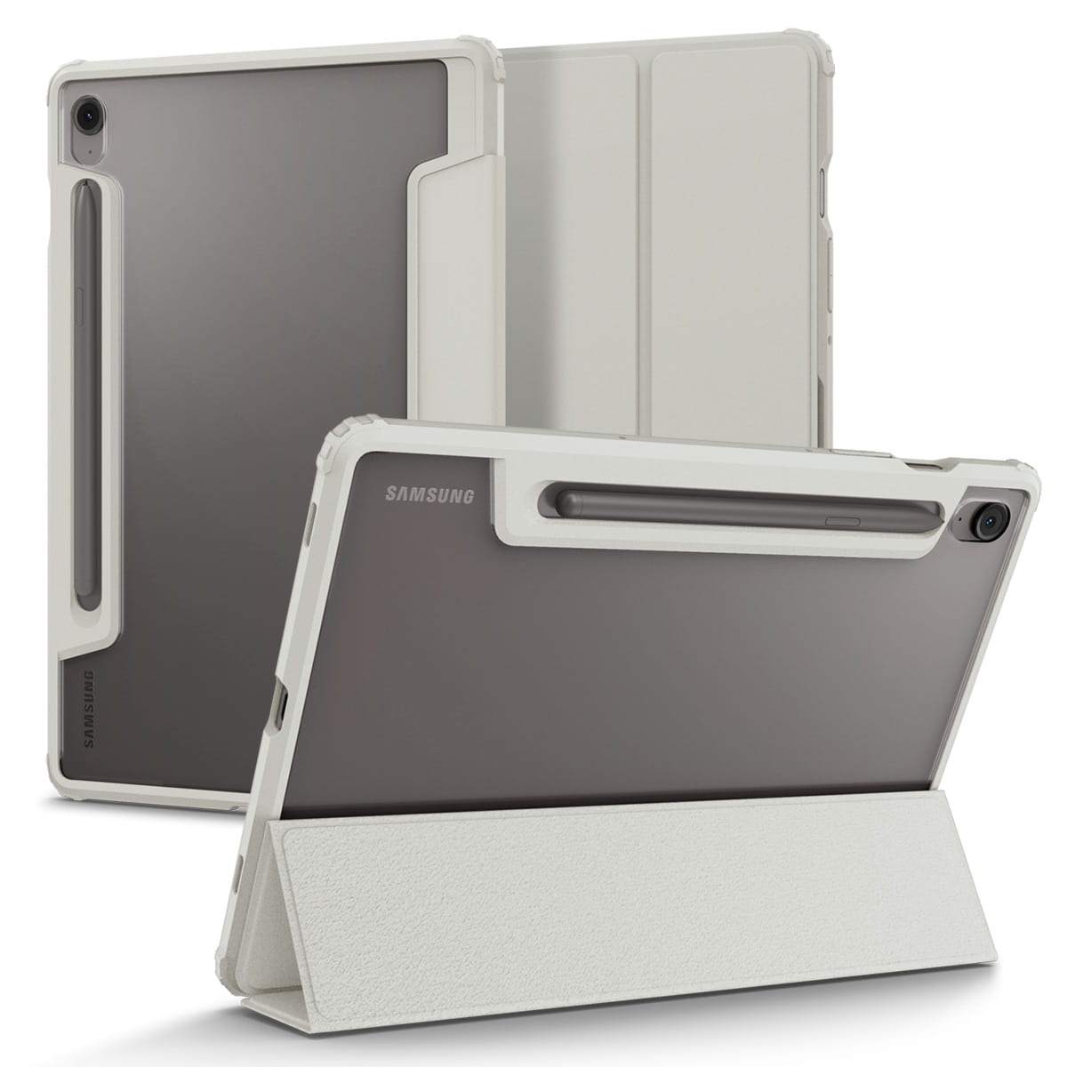 Etui Spigen Ultra Hybrid Pro do Galaxy Tab S10 FE / S9, szaro-przezroczyste