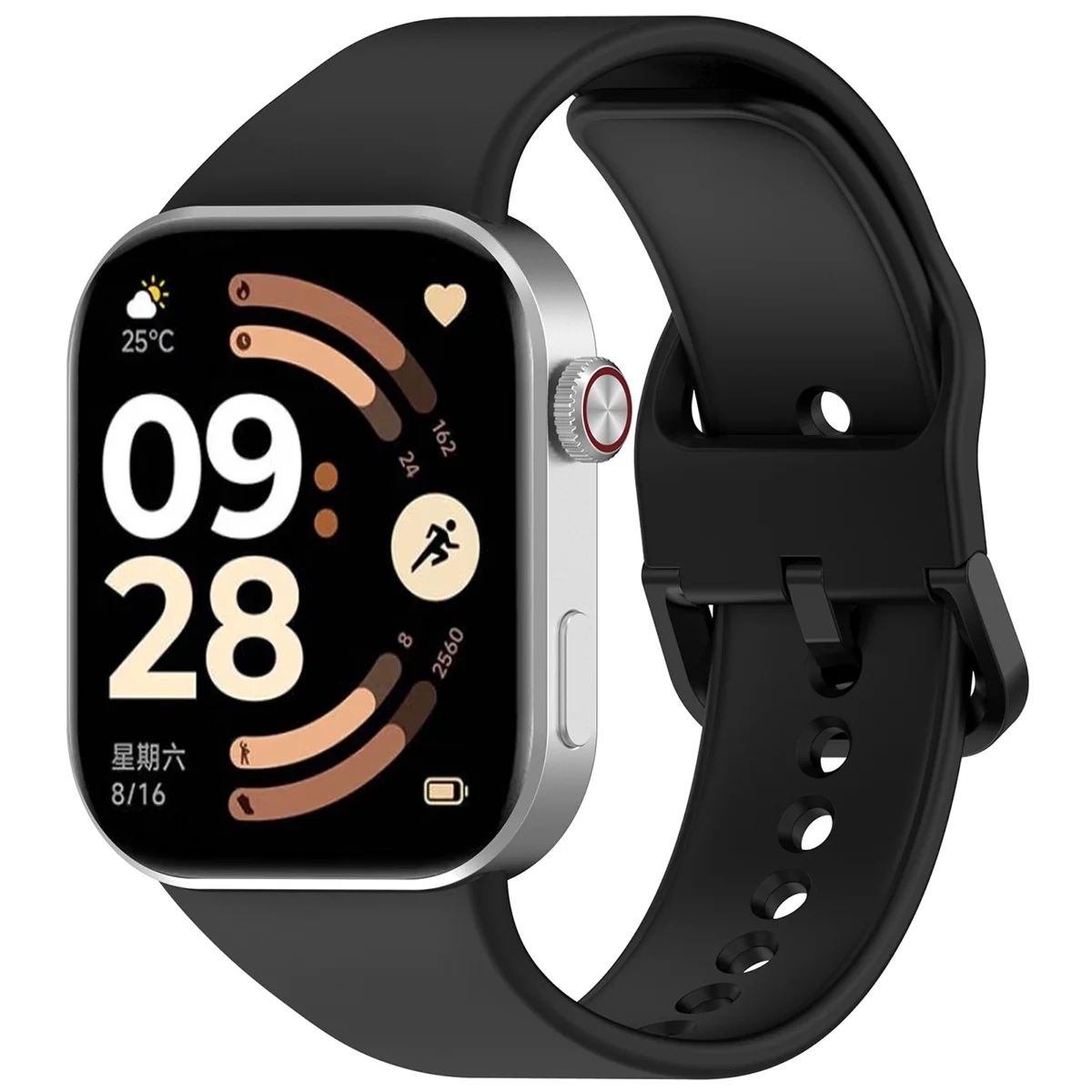 Silikonowy pasek Bizon Strap Watch Silicone do Xiaomi Redmi Watch 6 / 5 / 4 /Smart Band 10 Pro / 9 Pro / 8 Pro, czarny