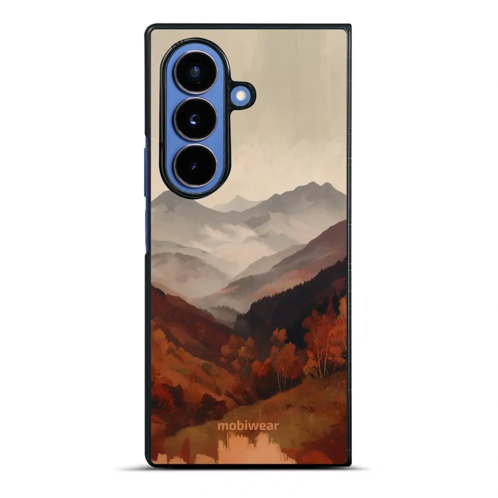 Etui ochronne do Galaxy Z Fold7, Mobiwear Glossy Case, mglista dolina w górach