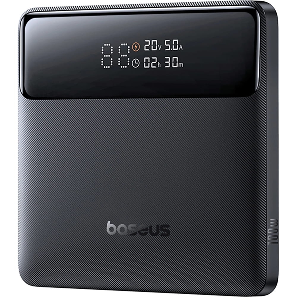 Powerbank z wyświetlaczem Baseus Blade H1 20000mAh, 100W, 2x USB-A / 2x USB-C + kabel USB-C, czarny