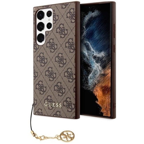 Image of Etui Guess 4G Charms Collection do Galaxy S23 Ultra, brązowe