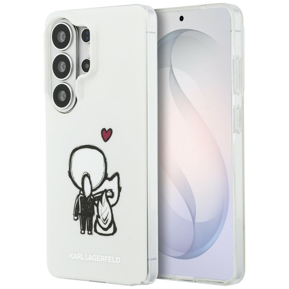 Etui Karl Lagerfeld IML Print MagSafe Karl & Choupette do Galaxy S26 Ultra, przezroczyste z projektantem i Choupette