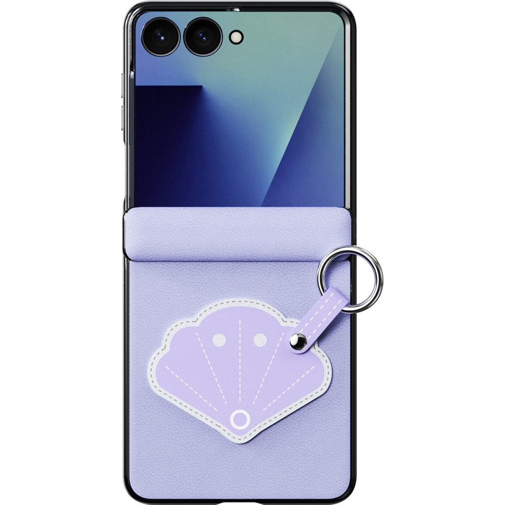 Etui ze smyczką Dux Ducis Luvy do Galaxy Z Flip8, fioletowe z muszelką