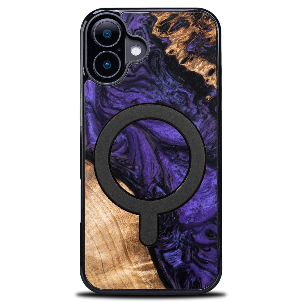 Drewniane etui do iPhone 17, Bewood Unique Violet do MagSafe