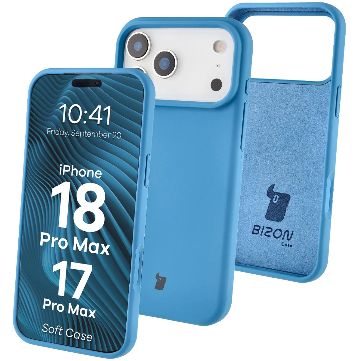 Silikonowe etui Bizon Soft Case do iPhone 18 Pro Max / 17 Pro Max, niebieskie