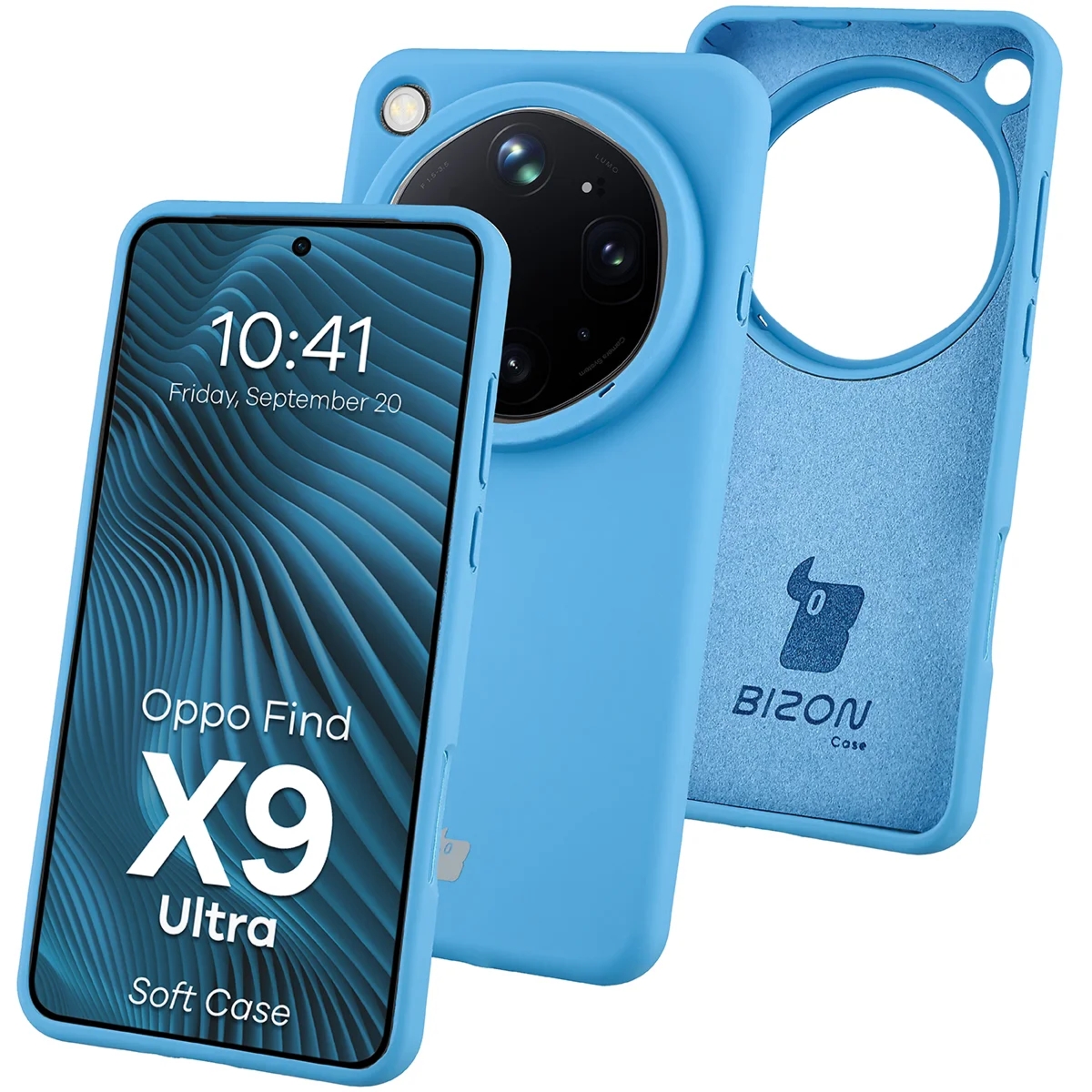 Silikonowe etui Bizon Soft Case do Oppo Find X9 Ultra, niebieskie