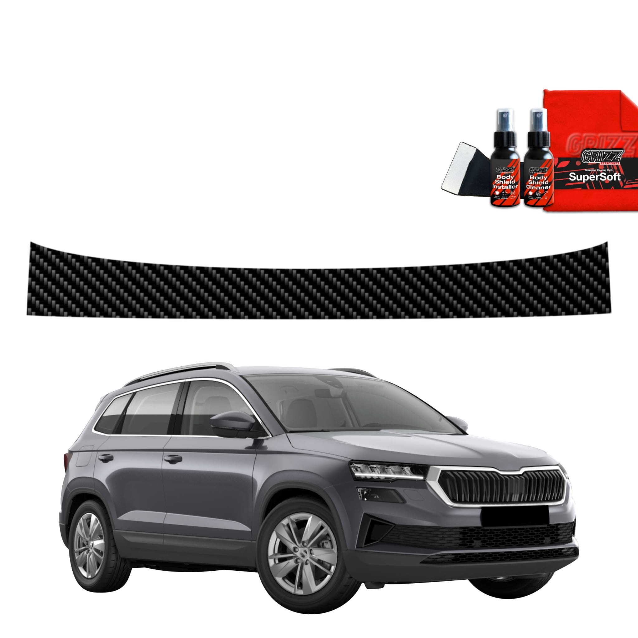OUTLET: Folia karbonowa Grizz Protector na próg bagażnika do Skoda Karoq (2022-2026)