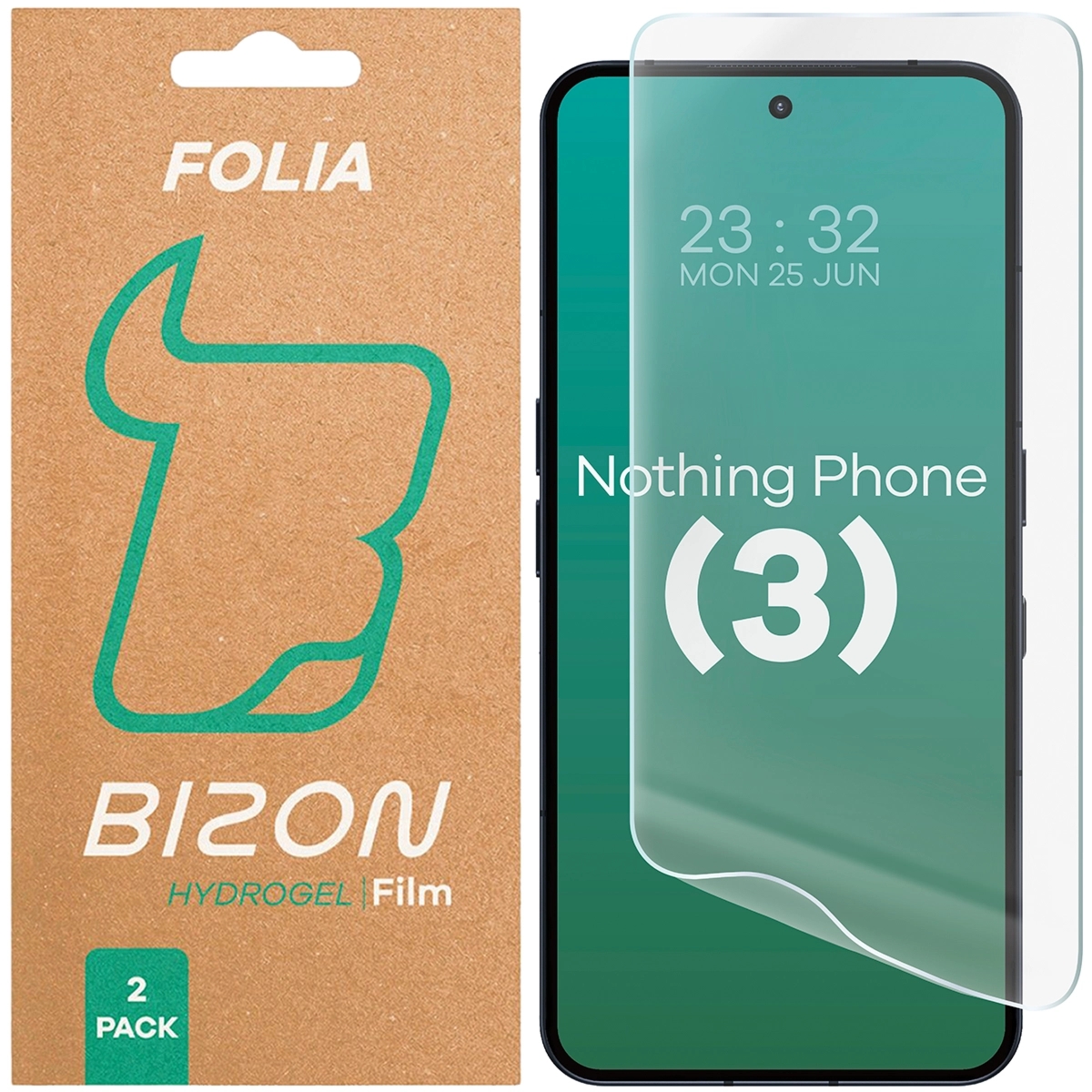 Folia hydrożelowa na ekran Bizon Film Hydrogel Front Duo do Nothing Phone (3), 2 sztuki
