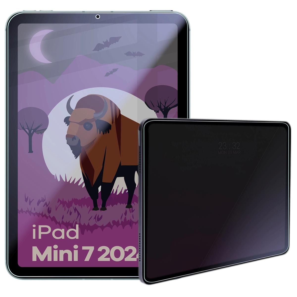 Prywatyzujące szkło hybrydowe Bizon Tab Hybrid Shadow do iPad Mini 7 2024, matowe