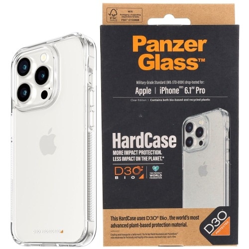 Image of Etui Antybakteryjne PanzerGlass HardCase do iPhone 15 Pro, przezroczyste