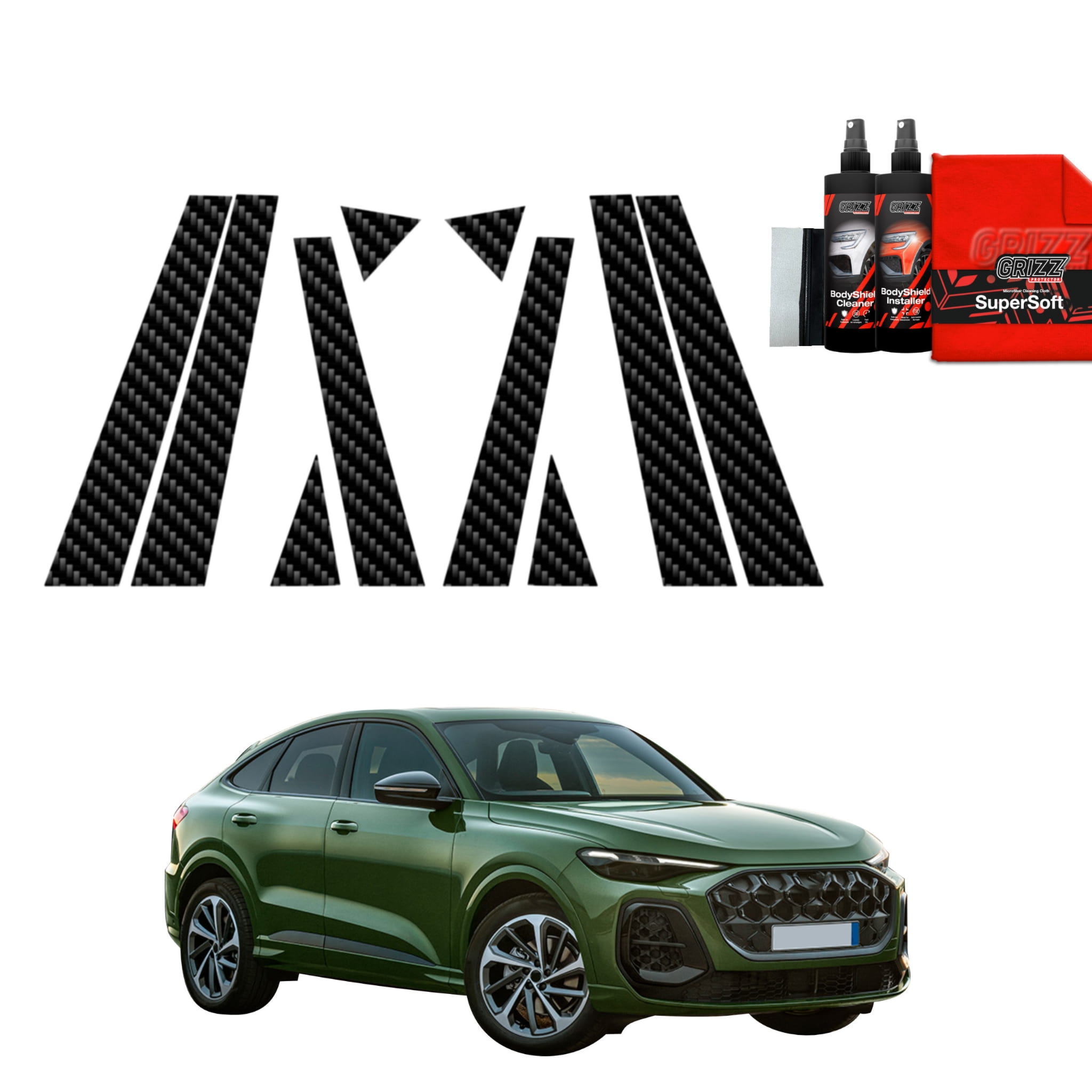 10w1 Folia karbonowa Grizz Protector na słupki do Audi Q5 Sportback (2025-2026)