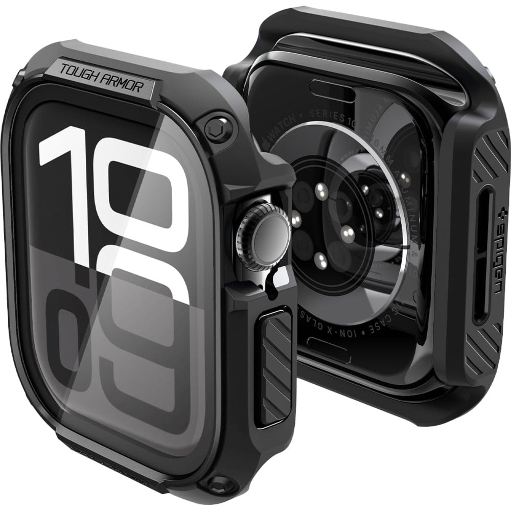 Etui + szkło Spigen Tough Armor SP do Apple Watch 11 / 10 (46 mm), czarne