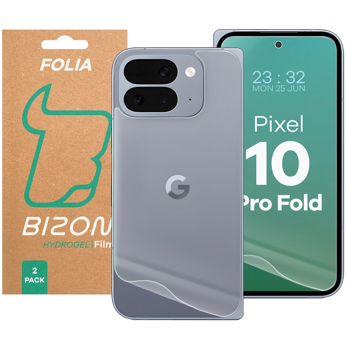 Folia hydrożelowa na tył i przód Bizon Film Hydrogel Pack do Google Pixel 10 Pro Fold